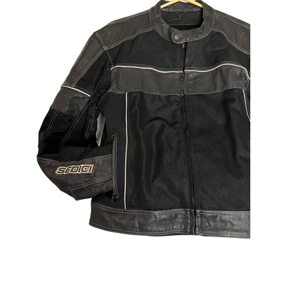 Sedici F16 Men's Black Leather & Mesh Motorcycle Jacket Size 42 US 52 EUR - Picture 11 of 16